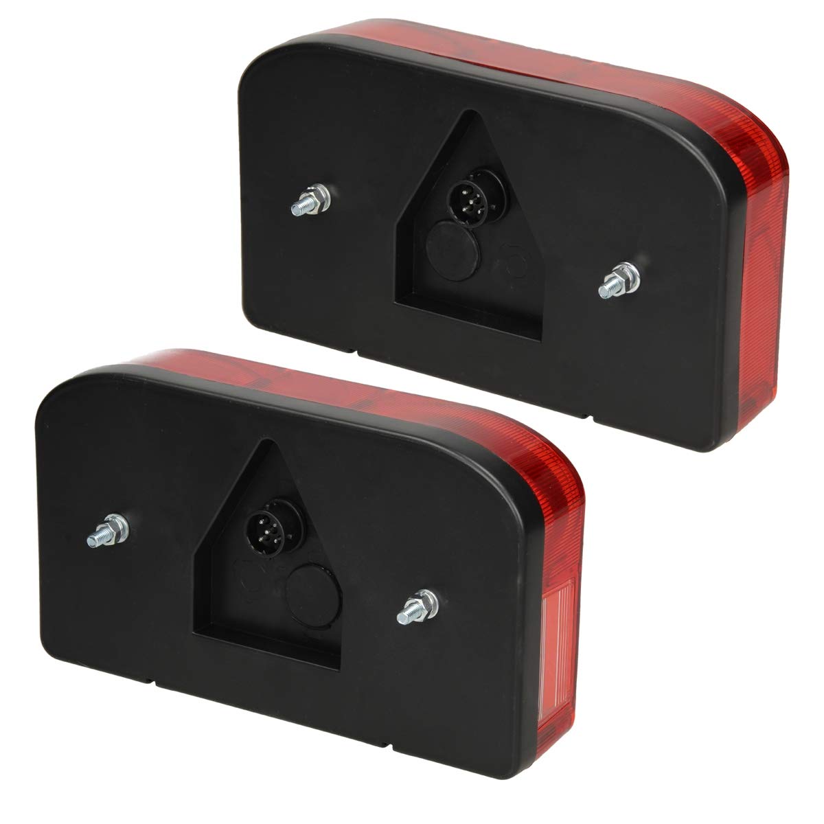 ECD Germany Kit Fanali Rimorchio Luci Posteriori Alogeno 12V per Rimorchio Caravan con Cavo 5m E11 Cablato con Spina a 13 Pin Impermeabile Fanale Illuminazione Posteriore Stop
