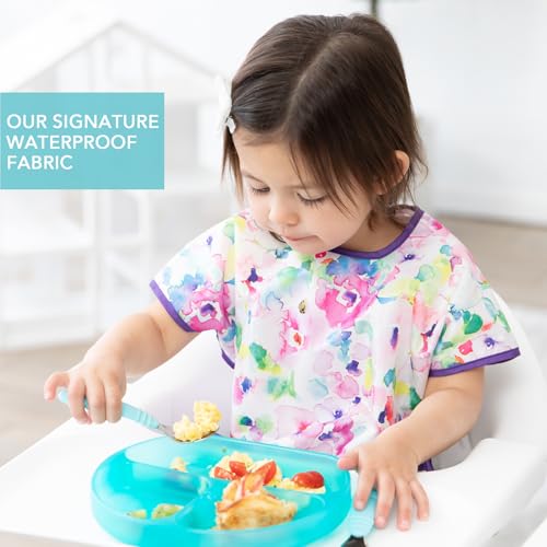 Bumkins Junior Bib, Waterproof Fabric, Unicorns & Watercolor, 2-pack3