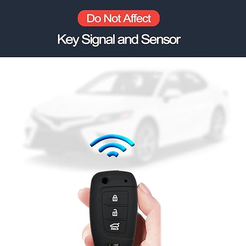 Miniatura 5 de INFIPAR 2 piezas compatibles con Hyundai Kona Palisade Santa Fe Tucson Venue Accent Key Fob Cover Case Case Llavero Protector Flip 3 Botones Holder