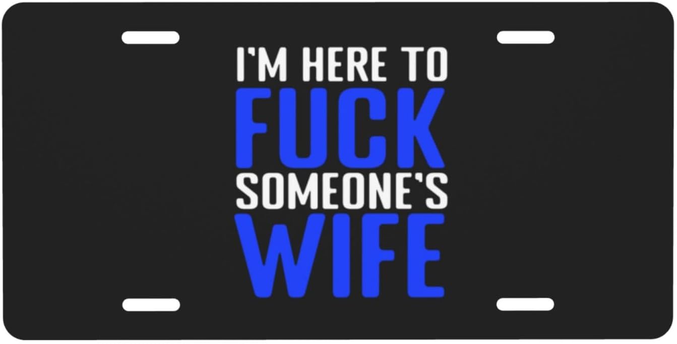 I'm HERE to Fuck Someone's Wife Metal Automotive Plate Funny Sign for Decoration Accessory 6 X 12 Inch image 2