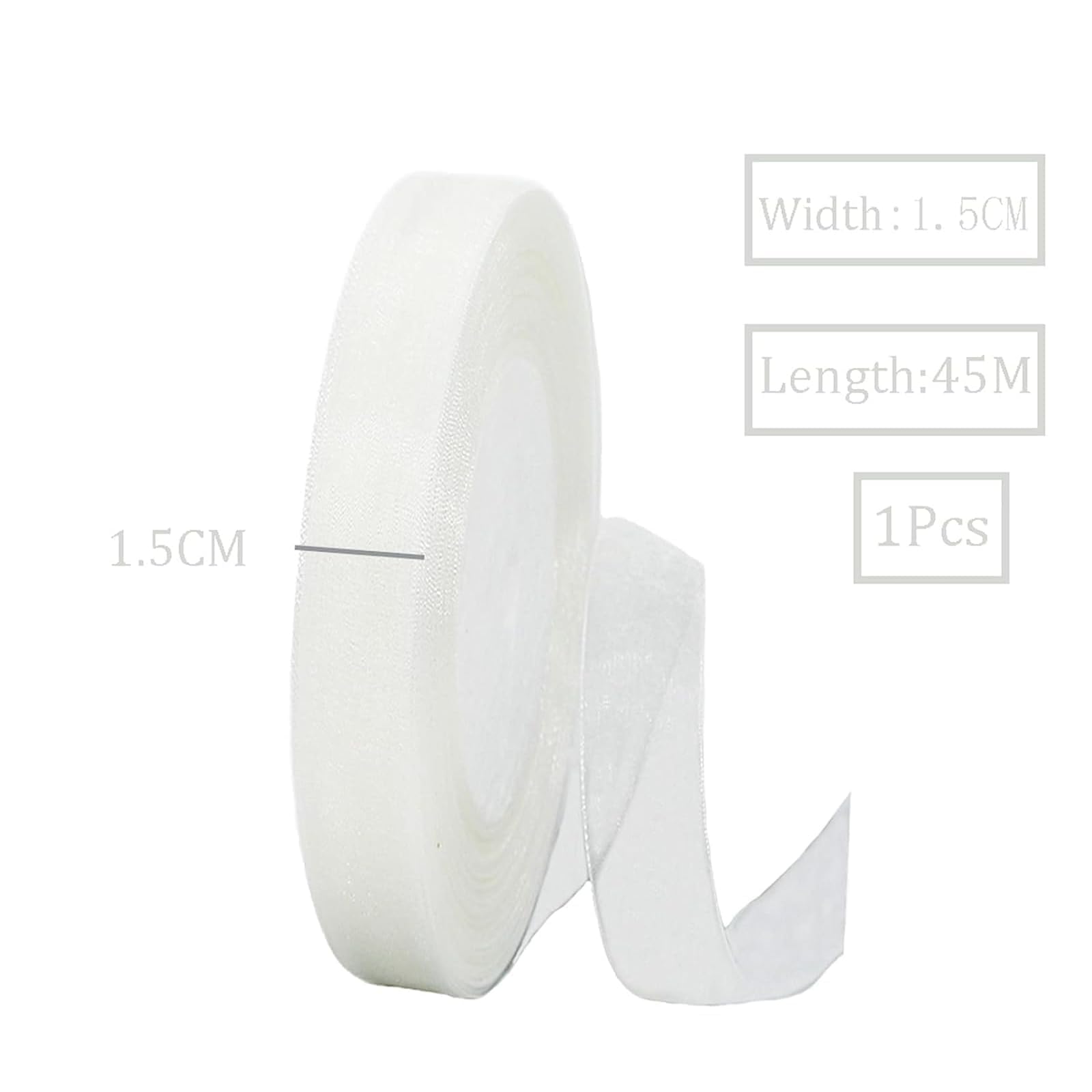 White Sheer Ribbon Organza Chiffon Tulle Ribbon for Gift Wrapping Crafts Flower Bouquet Wedding Invitation Party Mother's Day Decorations - Image 2