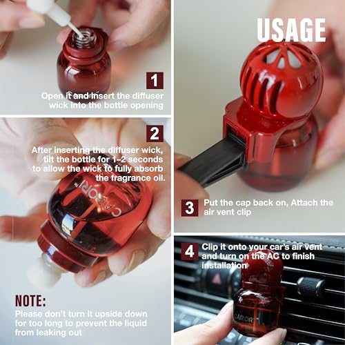 Image of Carori Cute Car Air Freshener 2 Pack, Lightbulb-Shaped Car Fresheners, Automotive Vent Clip, Long Lasting Scent, Essential Oils, Cute Car Accessories for Women (Apple Cinnamon)