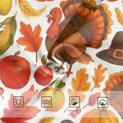 Joisal Cotton Toddler Underwear Floral Colorful Thanksgiving Turkeys Food Girl Panties Cute Colorful Briefs Kids Undies 2t3