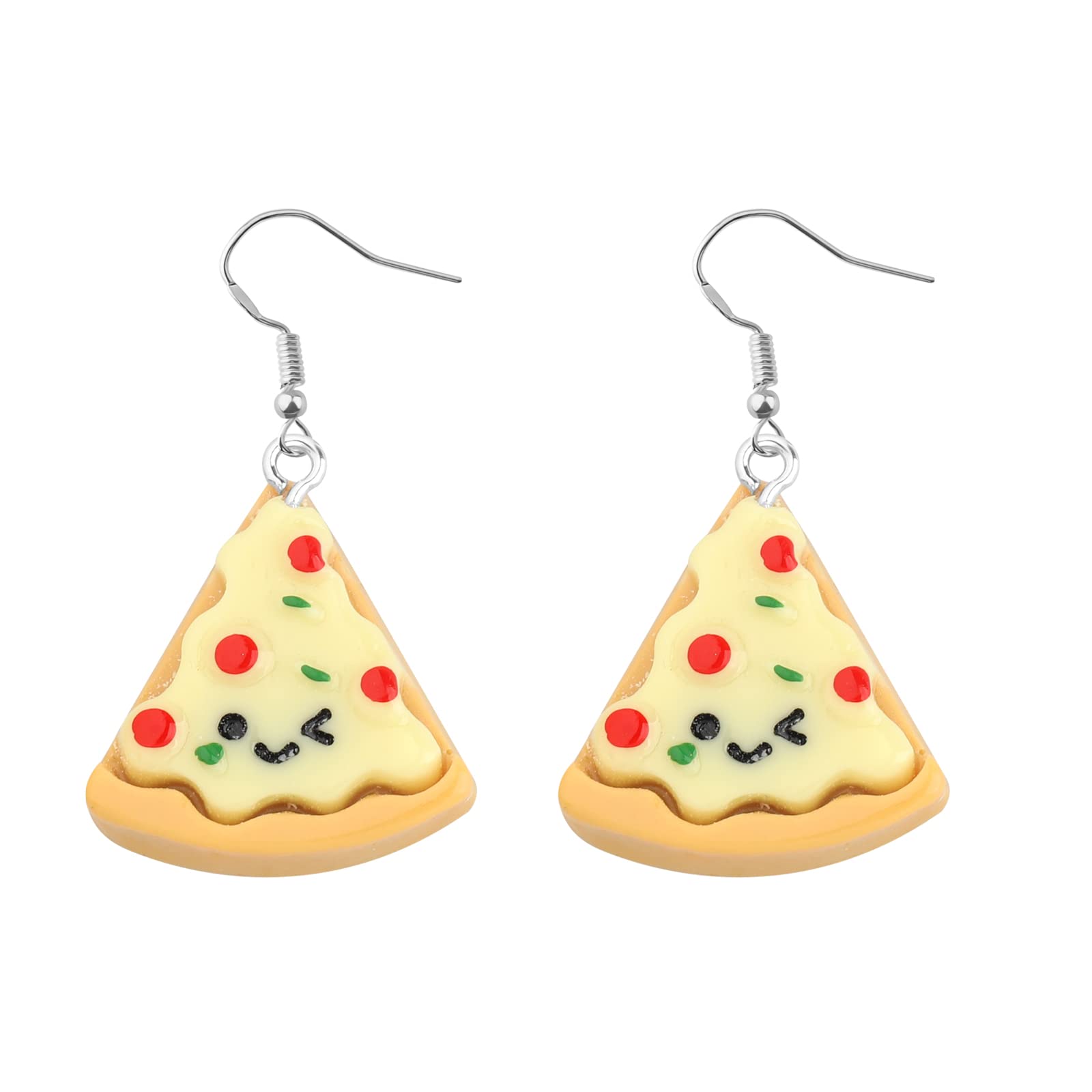 Gzrlyf Hamburger Earrings French Fries Pizza Dangle Earrings Dangle Funny Food Earrings Burger Pizza Lover Gifts for Women