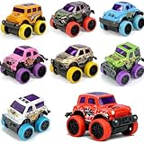 SUNPROUND 8Pcs Mini Monster Truck Toys,Pull Back Alloy Trucks Party Favors, Die-cast Race Cars for Boys Girls Easter Eggs Fillers Birthday Bulk Gift Stocking Stuffers