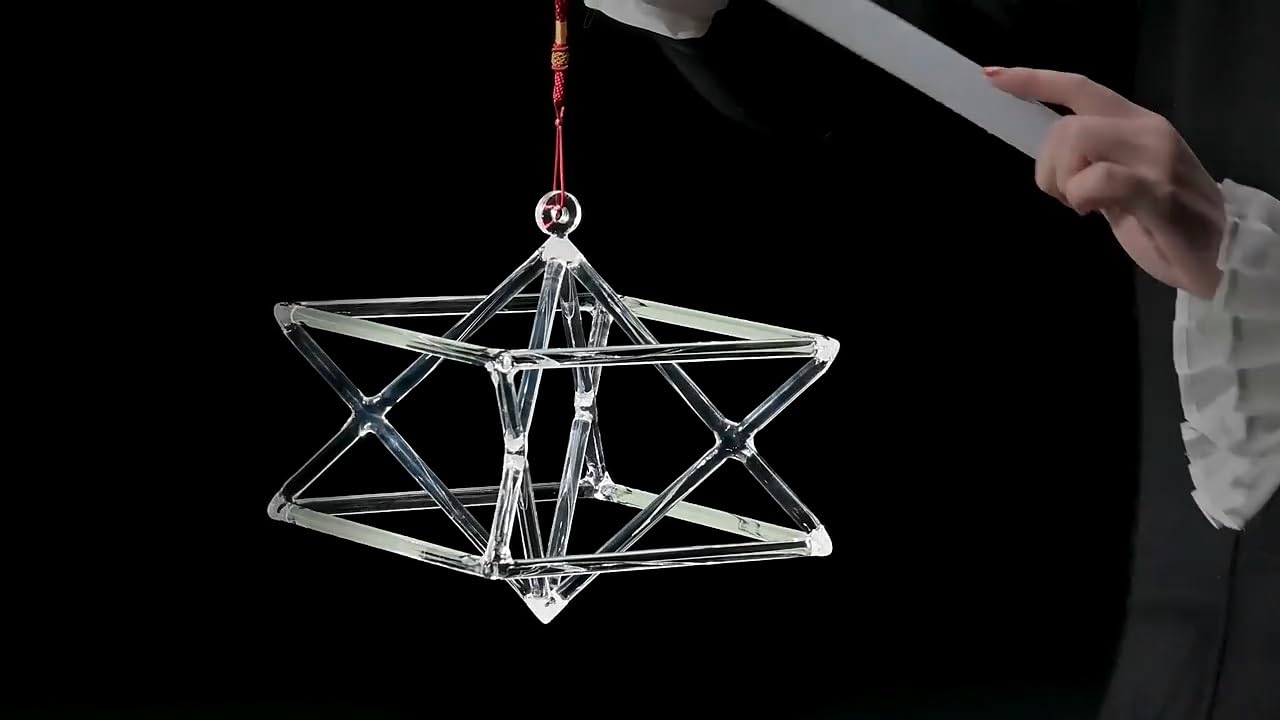 Pirámide de percusión for meditación y Yoga, Instrumento Musical curativo con Sonido de Mokaba Merkaba, Cristal de Cuarzo ópticamente Transparente for Cantar(10 Inch+Bag)