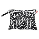 Damero Travel Wet and Dry Bag with Handle for Cloth Diaper, Pumping Parts, Clothes, Swimsuit and More, Easy to Grab and Go (Small, Black Arrows)