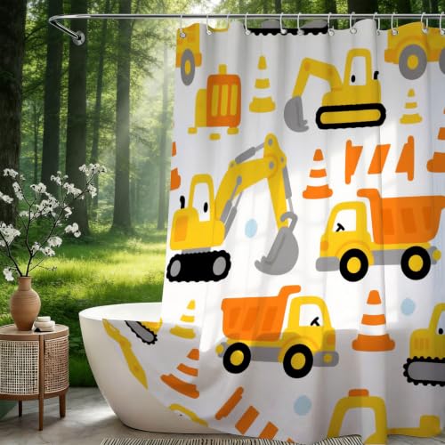 Rideau de douche anti moisissure en polyester imperméable camion benne