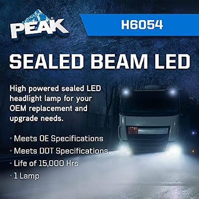 PEAK H6054 Sealed Beam 6000K LED Headlight