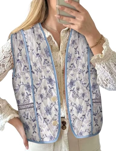 Athlisan Womens Cropped Puffer Vest Lightweight Button Down Padded Gilet Outwear with Pockets2