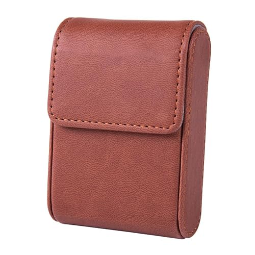 CaseGuiderタバコケース シガレットケース ヴィンテージメタルケース 20本入れ PUレザー マグネット式 小型 便利 おしゃれ かっこいい 男女兼用 (ブラウン)