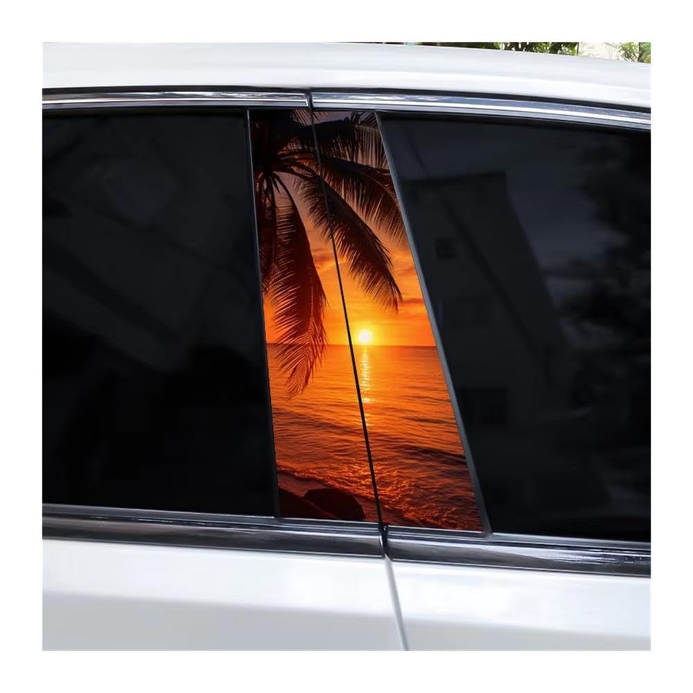 Bertdcx D Green Landscape Stickers Car Window Pillar Stickers Iy Personalize Decorative Stickers Auto Parts(D)
