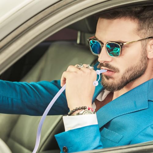 Extra Lange Strohhalme, Lange Strohhalme aus Silikon Wiederverwendbare Strohhalme aus Silikon mit Strohhalmdeckel Ausziehbarer Strohhalmreiniger Kompatibel mit Stanley 40, 30 oz Trinkbechern.