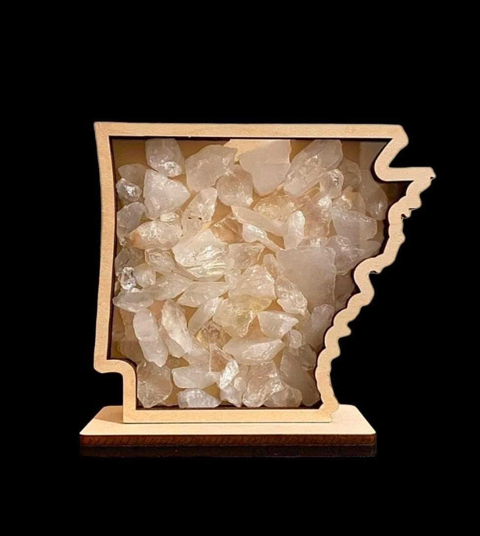 Arkansas Shadow Box for Quartz Crystals, Small Rocks, Sea Glass, Seashells, Shark Teeth Made in USA