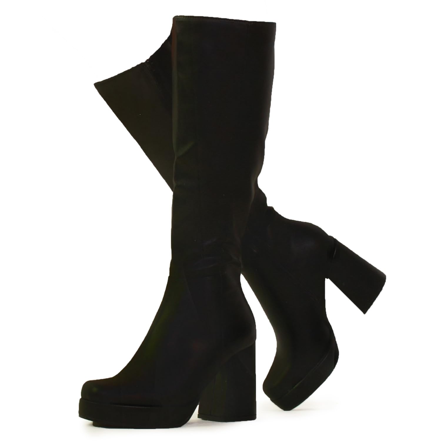 RF ROOM OF FASHION Womens Go Go Knee High Platform Boots Regular Calf