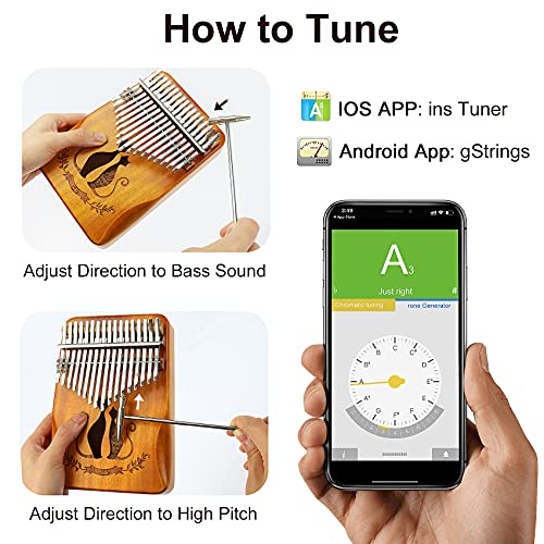 Kalimba 17 Keys Thumb Piano, Portable Finger Piano, Songbook for Beginners, Tuning Hammer, Waterproof Protective Case… - Les Beatles, Paul McCartney, John Lennon, RIngo Starr, George Harrison Kalimba 17 Keys Thumb Piano, Portable Finger Piano, Songbook for Beginners, Tuning Hammer, Waterproof Protective Case… – Image 6