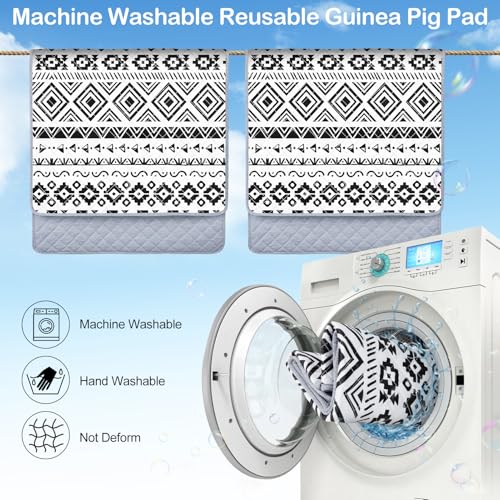 Pacote com 2 camas de porquinho da índia, forro lavável para gaiola de porquinho-da-índia, tapete re