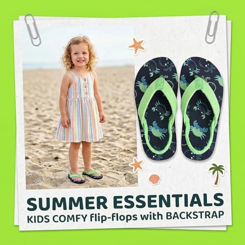 Image of Boys Girls Strap Flip Flops Sandals Cute Cartoon Unicorn Shark Toddler Flip Flop Kids Pool Beach Flat Slide Summer Water Shoes