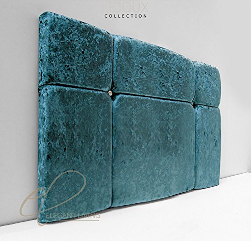 Lejoux™ Colección Sample Cabecero de cama de lujo en terciopelo aplastado en individual, doble, king (Aqua, 1,5 m (King) 50,8 cm de alto) Cover