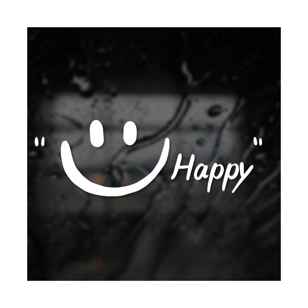 Happy Smiley Face Vinyl Sticker Waterproof Decal for Car Fairing Fuel Tank(White,S)