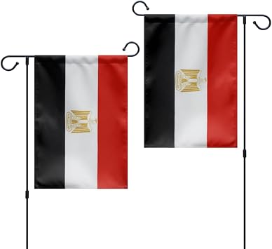 1 Pc Double Sided Egypt Garden Flag 12x18inch,220D Sturdy Polyester,Egyptian Flags for Garden Yard Decor.