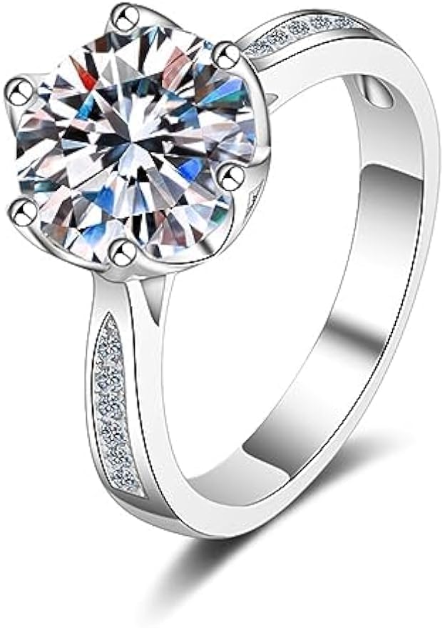 Bague moissanite pour anniversaire de mariage et promesse d'amour