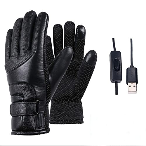 WUIIEN Guantes eléctricos para Hombres y Mujeres, Guantes de calefacción USB, Guantes de calefacción de Pantalla táctil Impermeables portátiles para Caminar en Invierno al Aire Libre,Switch Cover