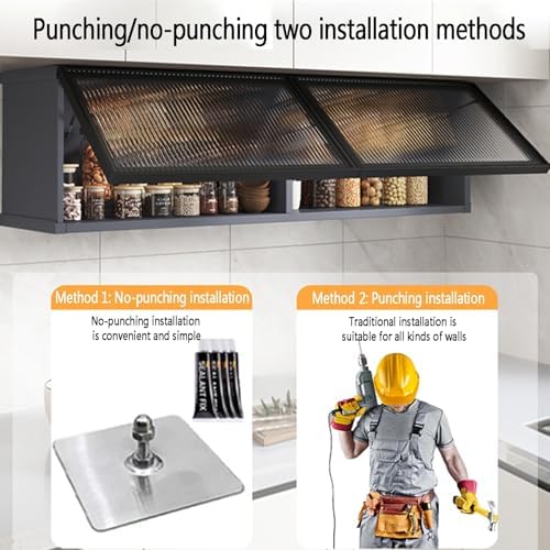 Wall-Mounted Aluminum Alloy Storage Cabinet with LED Light - Space-Saving Organizer for Bathroom, Kitchen & Living Room - Over-Toilet Makeup & Medicine Storage Solution