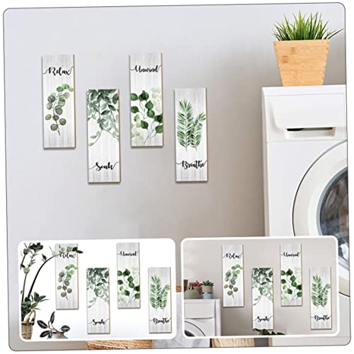 Placas de madera decorativas para baño Cabilock pack de 4 carteles colgantes para aseos 3