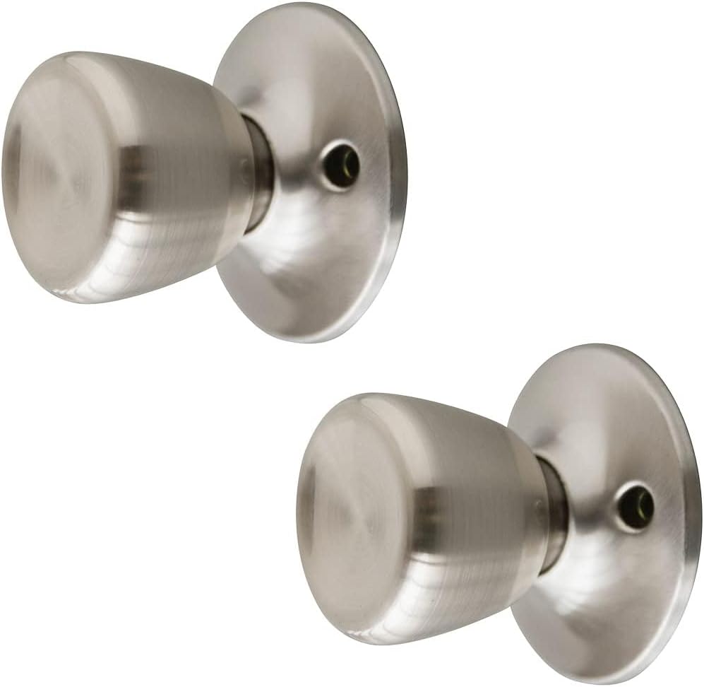 Design House Terrace Dummy Door Knob, Satin Nickel | Surface, Transitional, Brass, 2-Pack, Hardware, 190579