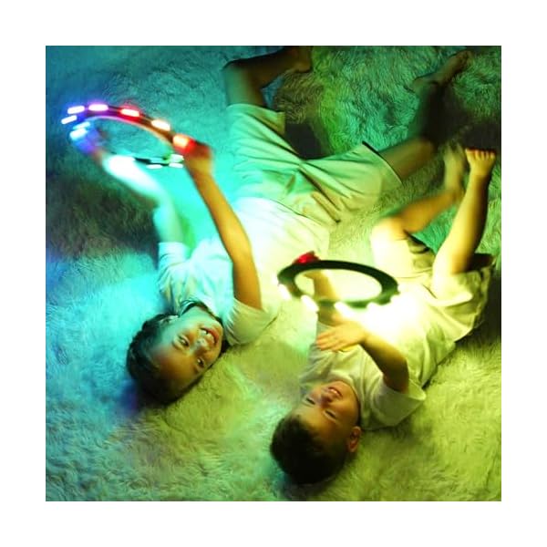 Tosy flying ring 16 million color rgb or 12 leds super bright lost mode auto light up safe soft waterproof lightweight frisbee birthday camping toy easter gift for kidboygirl  urban country home decor