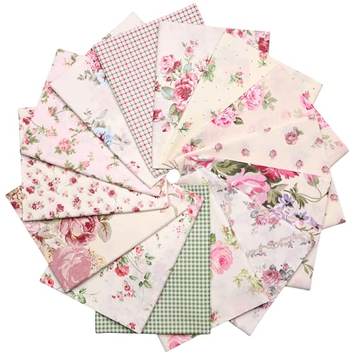 Nodsaw 14-Pieces Vintage Floral Fat Quarters Fabric Bundles Pre-Cuts 18"