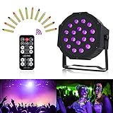 schwarzlicht lampen test UV-Bühnenlicht: Enthält 18X3W Hochleistungs-LED-Lampenperlen, starke Stabilität, hohe Qualität, geringen Stromverbrauch und lange Lebensdauer. Dieses lila Licht erzeugt einen besonderen Lichteffekt, der eine gute Atmosphäre schafft.