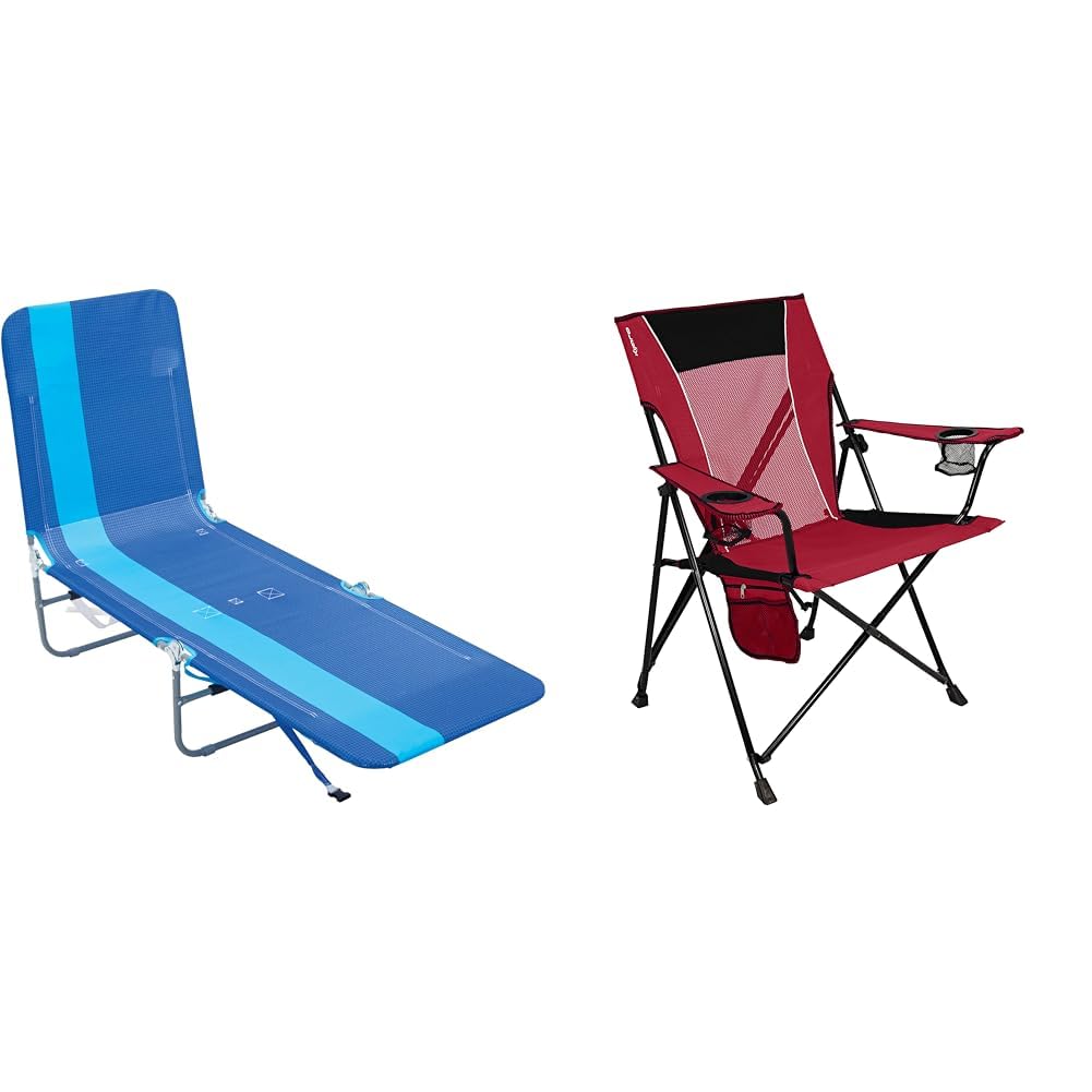 Rio Beach Portable Folding Backpack Beach Lounge Chair with Backpack Straps and Storage Pouch