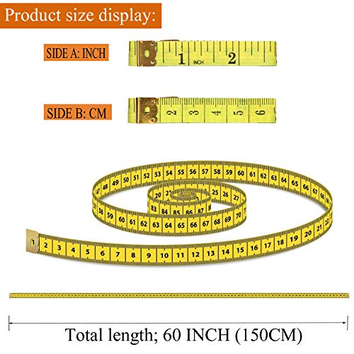 Measuring Tape,Tape Measure For Body 6 Colour Double Scale Measurement Tape For Sewing,Weight Loss Medical Body Measurement Sewing,Tailor 60 Inch/ 150 Cm 6 Pack #TOP4