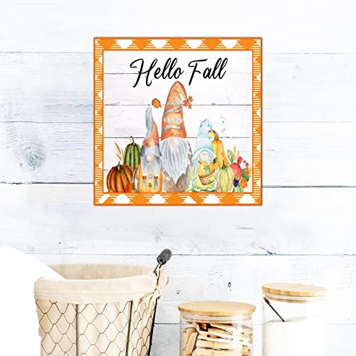 Décoration murale rustique Hello Fall plaque bois salon chambre 35cm