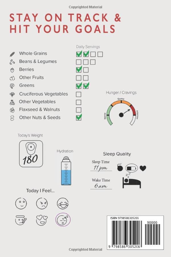 Plant-Based Diet Journal for Beginners: Food & Fitness Tracking Log, Vegan & Vegetarian Whole Food Diary image 3