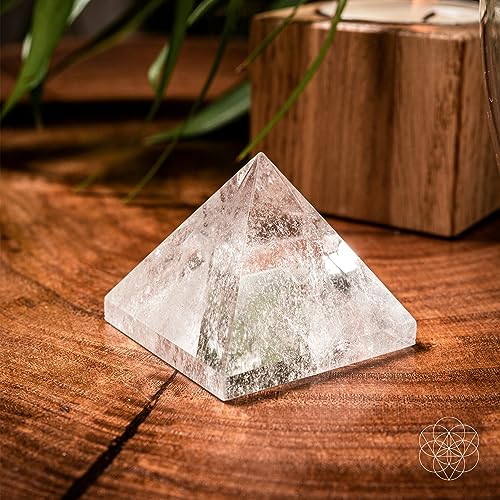 Conscious Items Clear Crystal Quartz Pyramid, Healing Crystal Pyramids for