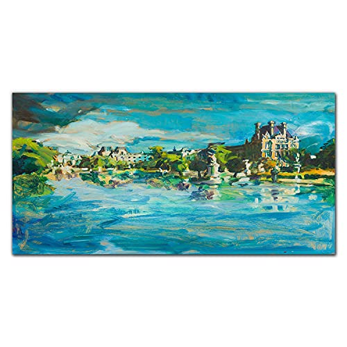 Impression sur verre d'art 100x50cm château de prestige en verre trempé