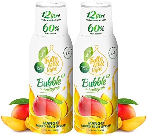 2 Pack - FruttaMax Sugar-Free Mango Syrup โ 60% Real Fruit | Low-Calorie Drink Syrup for Soda Makers, Cocktails & Desserts โ 2x500ml