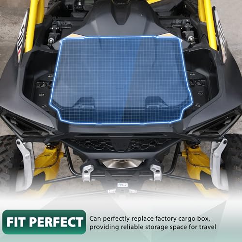 POKIAUTO 96L Rear Cargo Box for Can-Am Maverick R, Waterproof LinQ Poly Cargo Bed Storage Box Large Tool Bin Organizer for Can Am Maverick R X RS 2024+ Accessories, Replace #715007182 - Thumbnail 3