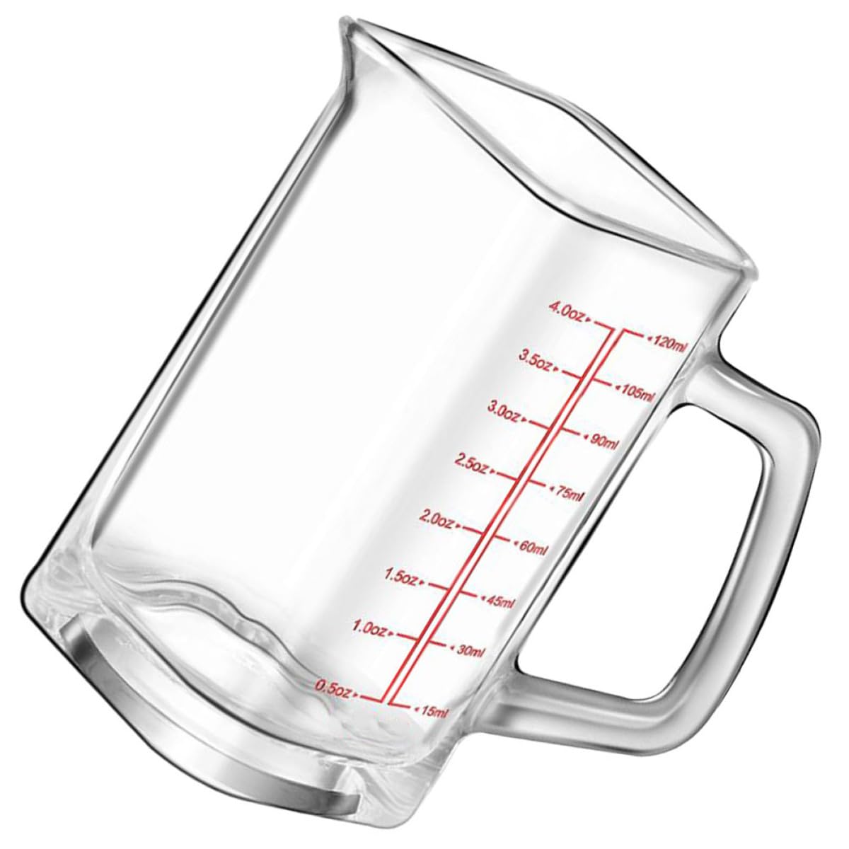 TOPBATHY 4 Piezas Vaso de medida cuadrado de 120 ml con mango de vidrio de jarra de agua dispensador de bebidas con grifo vasos cafe coffee cup jarra de medición