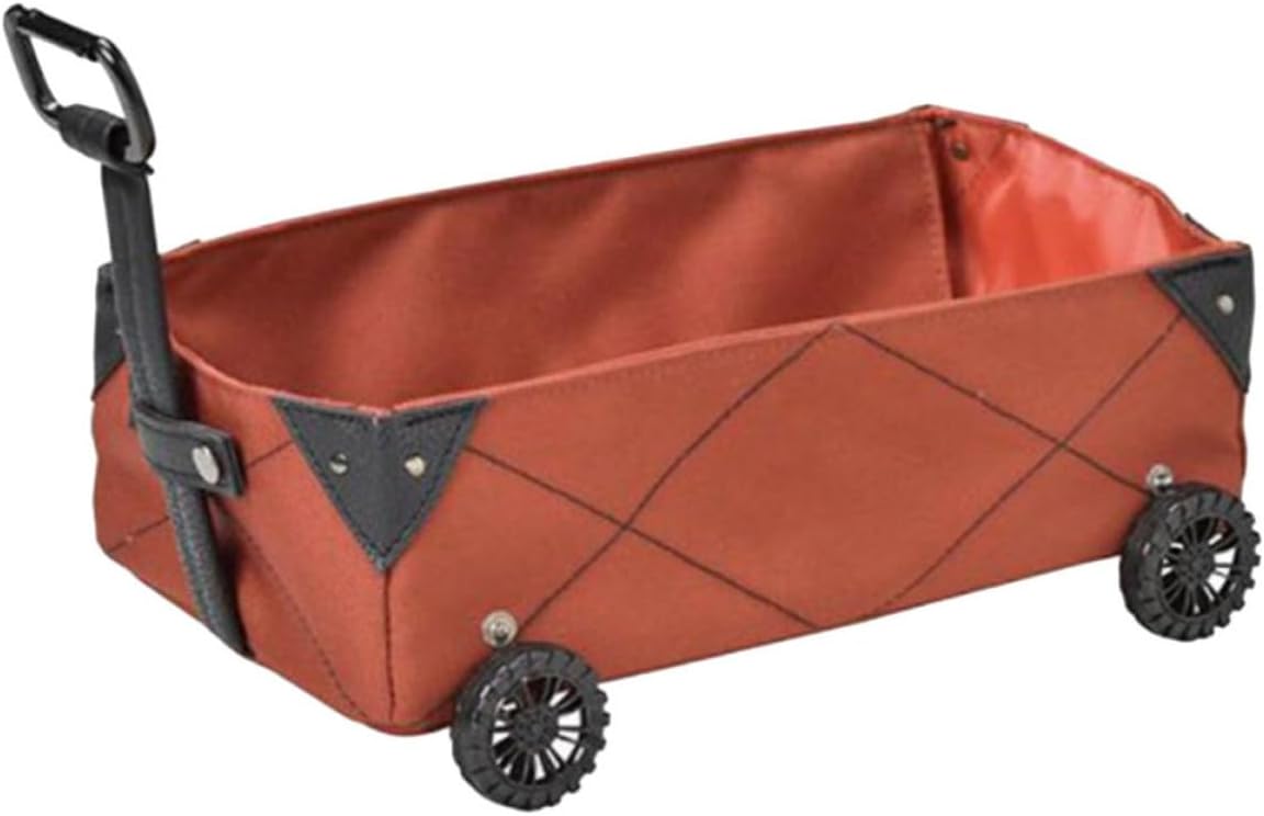 Foldable Oxford Cloth Tissue Holder Box with Trolley Design and Wheels, Easy Carrying Camping Storage Organizer for Car and Outdoor Shopping