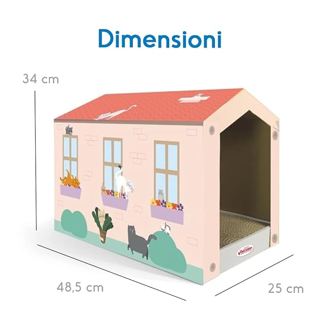 Foto 4 de 4 de Record - Rascador para Gatos - Estructura de cartón - Simpática casita pequeña
