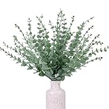 CEWOR 24pcs Eucalyptus Stems Artificial Eucalyptus Leaves Fake Greenery Branches Fake Flowers for Wedding Centerpiece Spring Easter Farmhouse Home Decoration