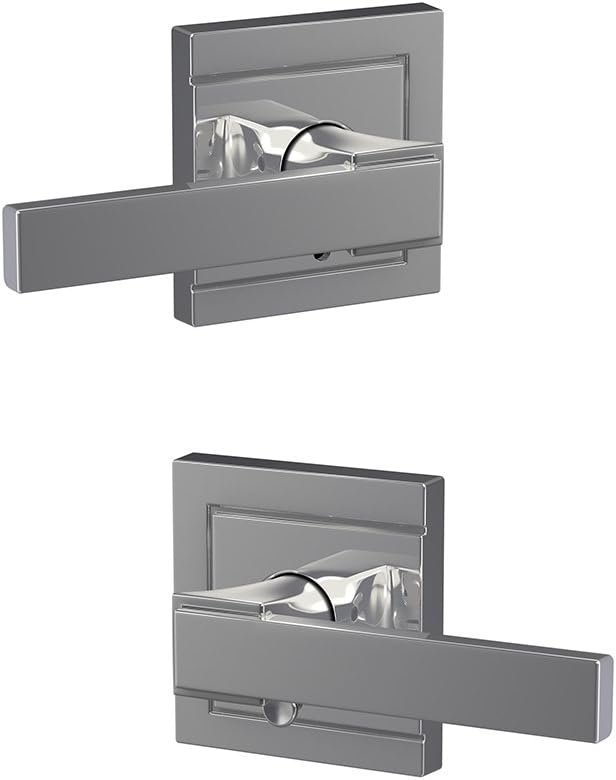 Schlage Custom FC21 NBK 625 ULD Northbrook Lever with Upland Trim Hall-Closet and Bed-Bath Lock, Bright Chrome