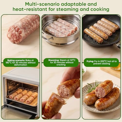 FAIRSKY HALAL Grade A Collagen Sausage Casings, Edible Drying Casing 15m/49ft Longer Length , 32mm/ 1 1/4'' for Flavorous Homemade Sausages, 1 Roll — view 5