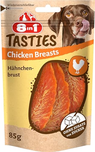 8in1 Tasties Chicken Breasts Hunde-Snack - getreidefreie Leckerlis aus köstlicher Hähnchenbrust, 85 g