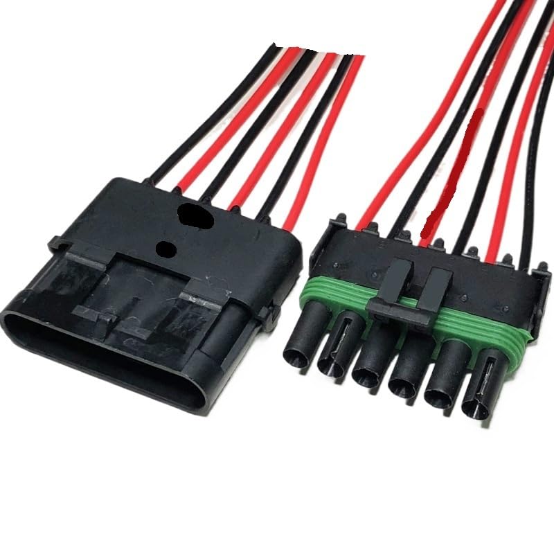 Dj3021y-2.5 Automobile Harness Sealed Connector 1p2p3p4p6p Motorcycle Cable Butt Joint Plug Wire Length 15cm(6p Strip line,1sets)