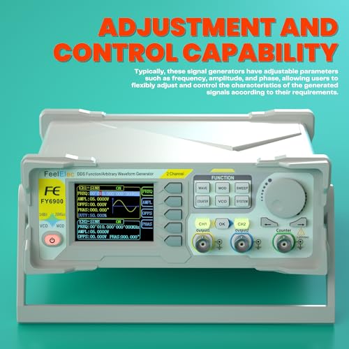 Image of Generic FY6900 DDS Signal Generator, 60MHz Frequency Meter Counter, 250MSa /s Double Channel Function Generator, Arbitrary Waveform, High Precision, LCD Display with Graphics